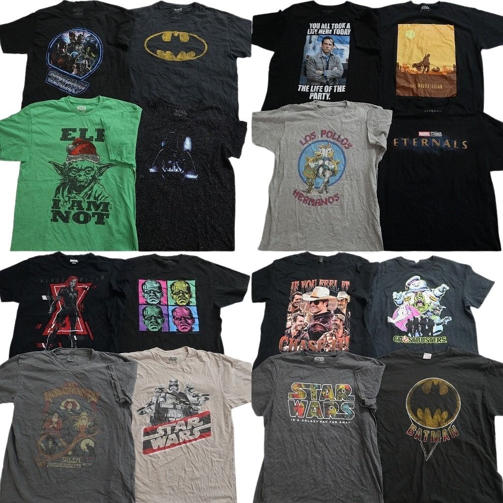 古着卸 まとめ売り 映画・ドラマ Tシャツ 16枚セット ( メンズ L ) マーベル ゴーストバスターズ 人物 中古 古着 NE8198