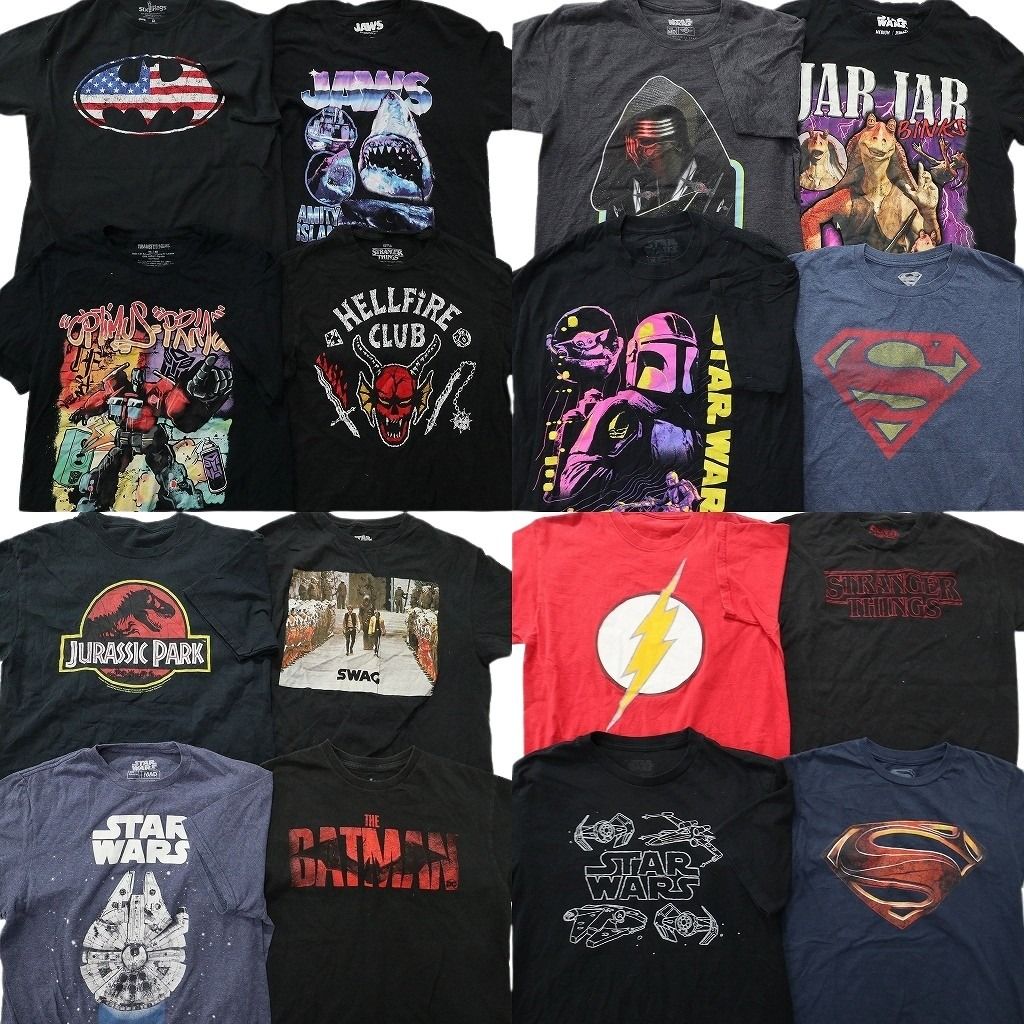 古着卸 まとめ売り 映画・ドラマ Tシャツ 16枚セット ( メンズ M ) ジョーズ マーベル ストレンジャーシングス スターウォーズ 中古 NE8203