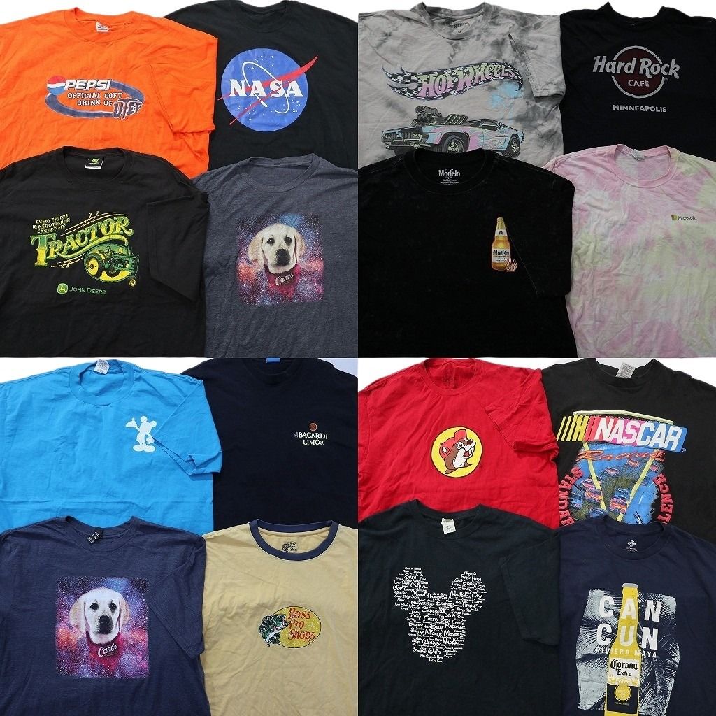 古着卸 まとめ売り 企業 Tシャツ 16枚セット ( メンズ XL ) NASA NASCAR バッキーズ バスプロ コロナエキストラ 中古 古着 NE8217