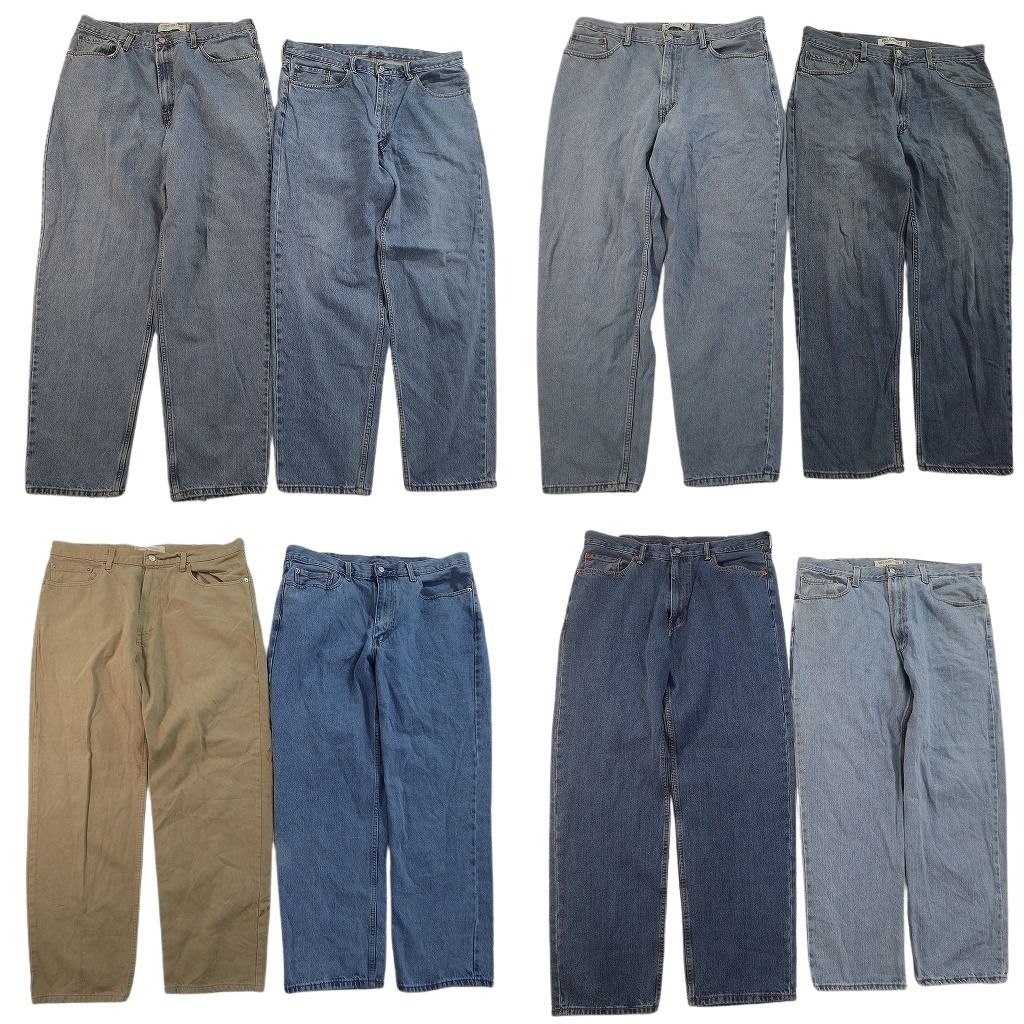 古着卸 まとめ売り リーバイス 550・560 デニムパンツ 8枚セット ( メンズ 38 ) ワイド リラックス ジッパーフライ 中古 古着 NE8242