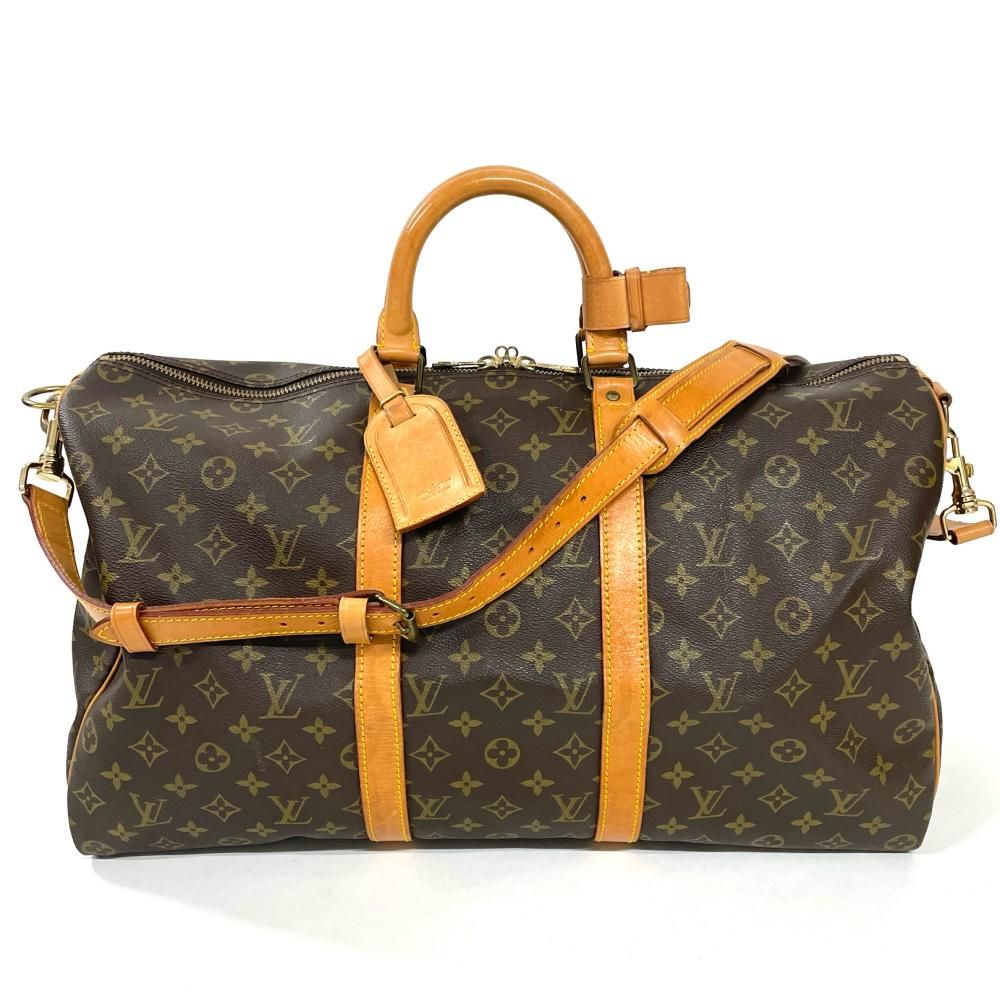 ルイヴィトン LOUIS VUITTON キーポル 50 バンドリエール ボストンバッグ モノグラム キャンバス レザー M41416 ブラウン ゴールド金具【中古】