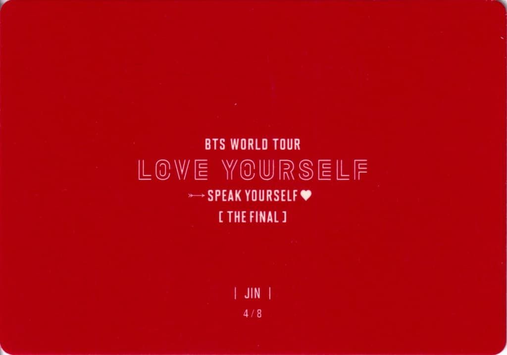 BTS ミニフォトカード JIN 2019 LOVE YOURSELF SPEAK YOURSELF THE