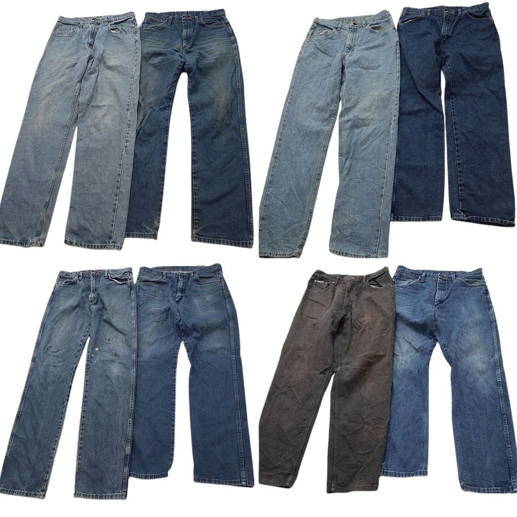 古着卸 まとめ売り ブランド デニムパンツ 8枚セット ( メンズ 33 ) カルバンクライン ラルフローレン LEE 中古 古着 NE8269