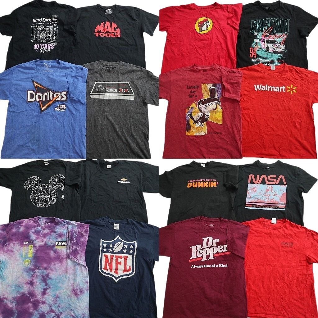古着卸 まとめ売り 企業 Tシャツ 16枚セット ( メンズ L ) ドリトス NASA ハードロックカフェ バッキーズ 中古 古着 NE8284