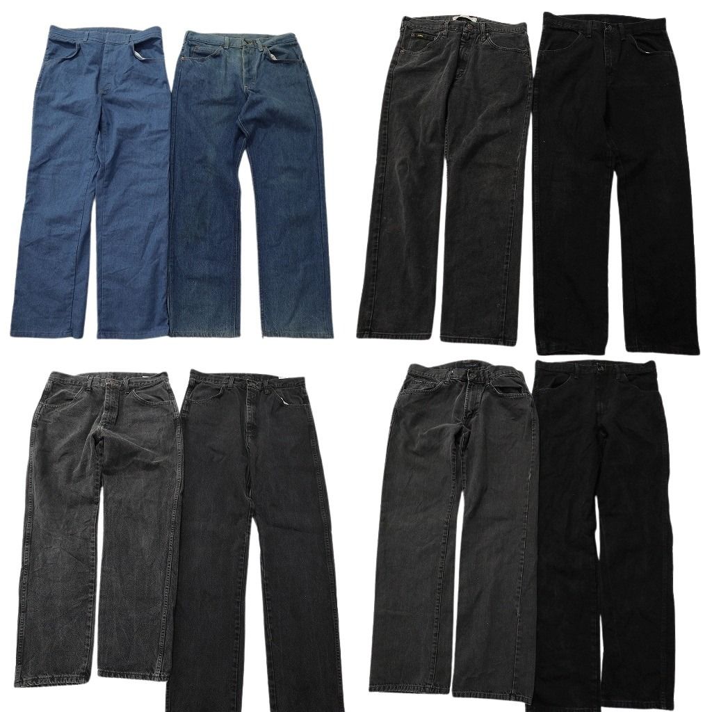 古着卸 まとめ売り ブランド デニムパンツ 8枚セット ( メンズ 34 ) ラスラー LEE ラングラー カルバンクライン 中古 古着 NE8320