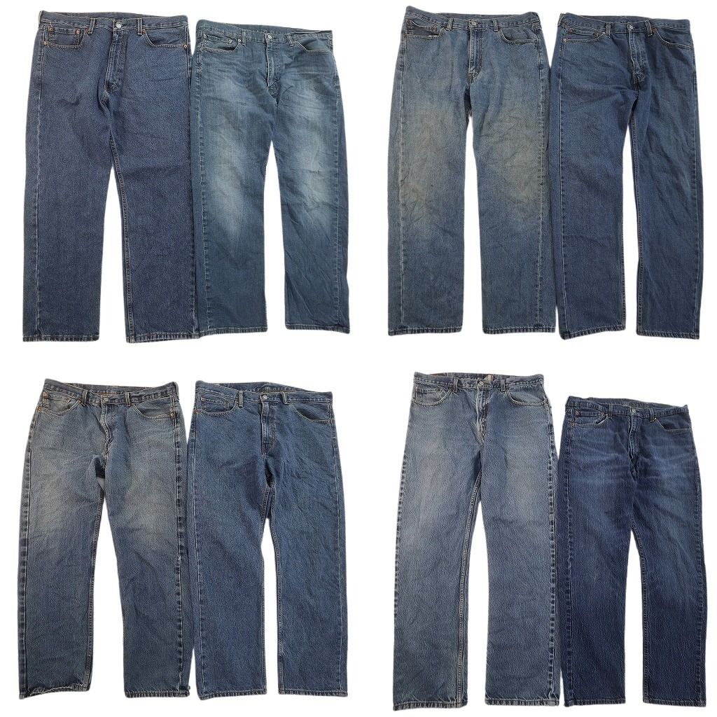 古着卸 まとめ売り リーバイス 505 デニムパンツ 8枚セット ( メンズ 38 ) テーパード　ジッパーフライ ヒゲ フェード 中古 古着 NE8325