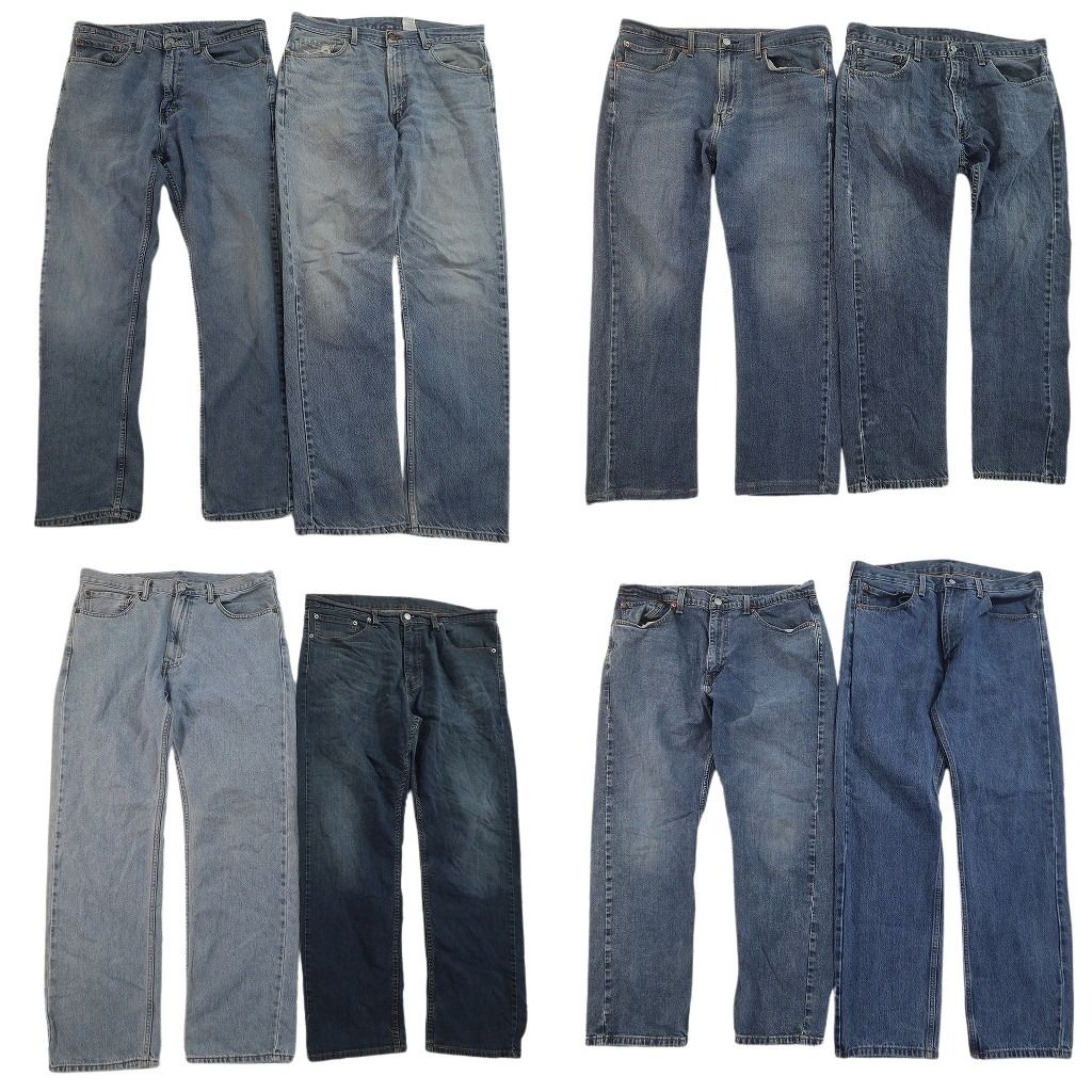 古着卸 まとめ売り リーバイス 505 デニムパンツ 8枚セット ( メンズ 36 ) テーパード　ジッパーフライ フェード 中古 古着 NE8333