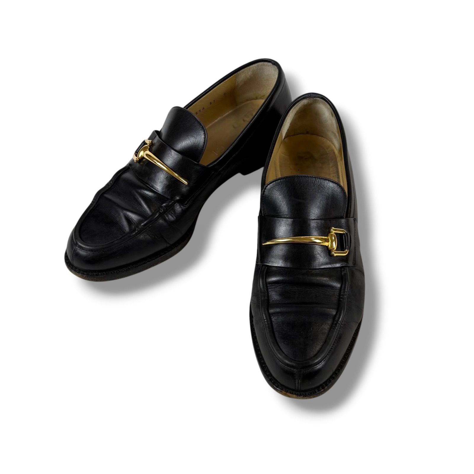 グッチ GUCCI ホースビット ローファー レザーシューズ ブラック 37C