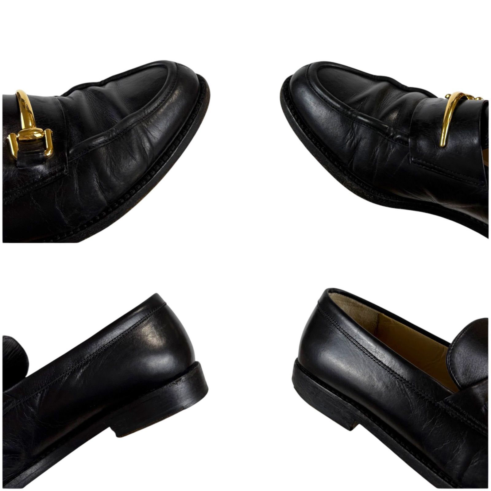 グッチ GUCCI ホースビット ローファー レザーシューズ ブラック 37C