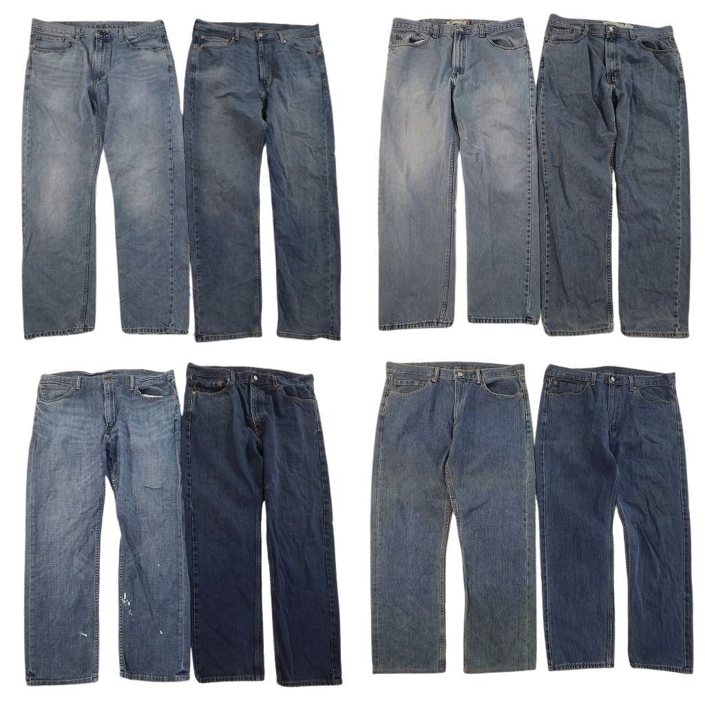 古着卸 まとめ売り リーバイス 505 デニムパンツ 8枚セット ( メンズ 38 ) テーパード　ジッパーフライ ペインティング 中古 古着 NE8338