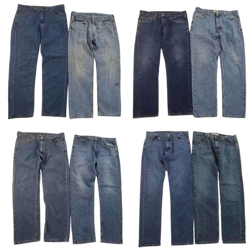 古着卸 まとめ売り リーバイス 505 デニムパンツ 8枚セット ( メンズ 36 ) テーパード　ジッパーフライ ヒゲ 中古 古着 NE8340