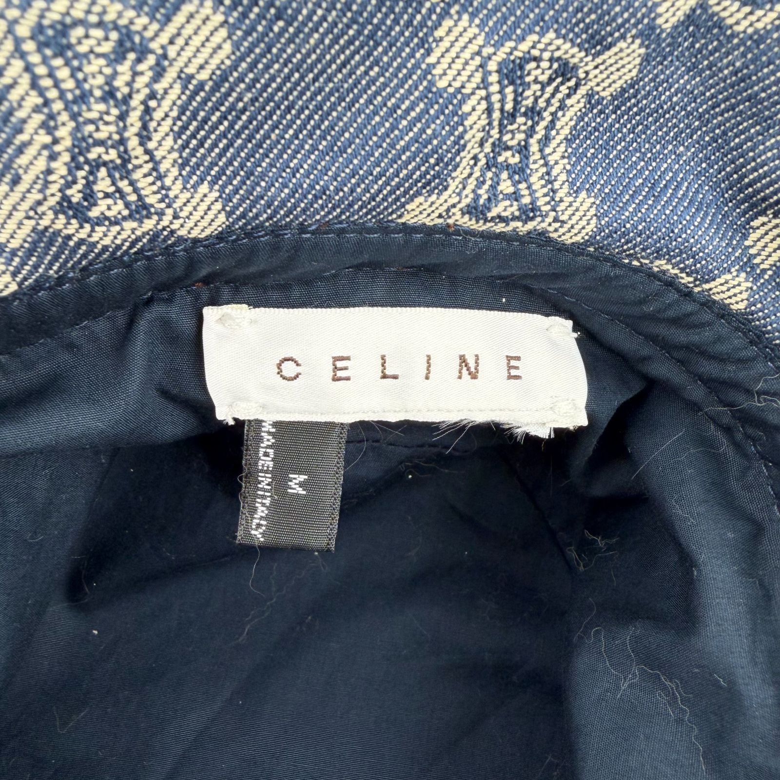 中古】CELINE セリーヌ パリマカダム 帽子 ハット デニム ブルー M