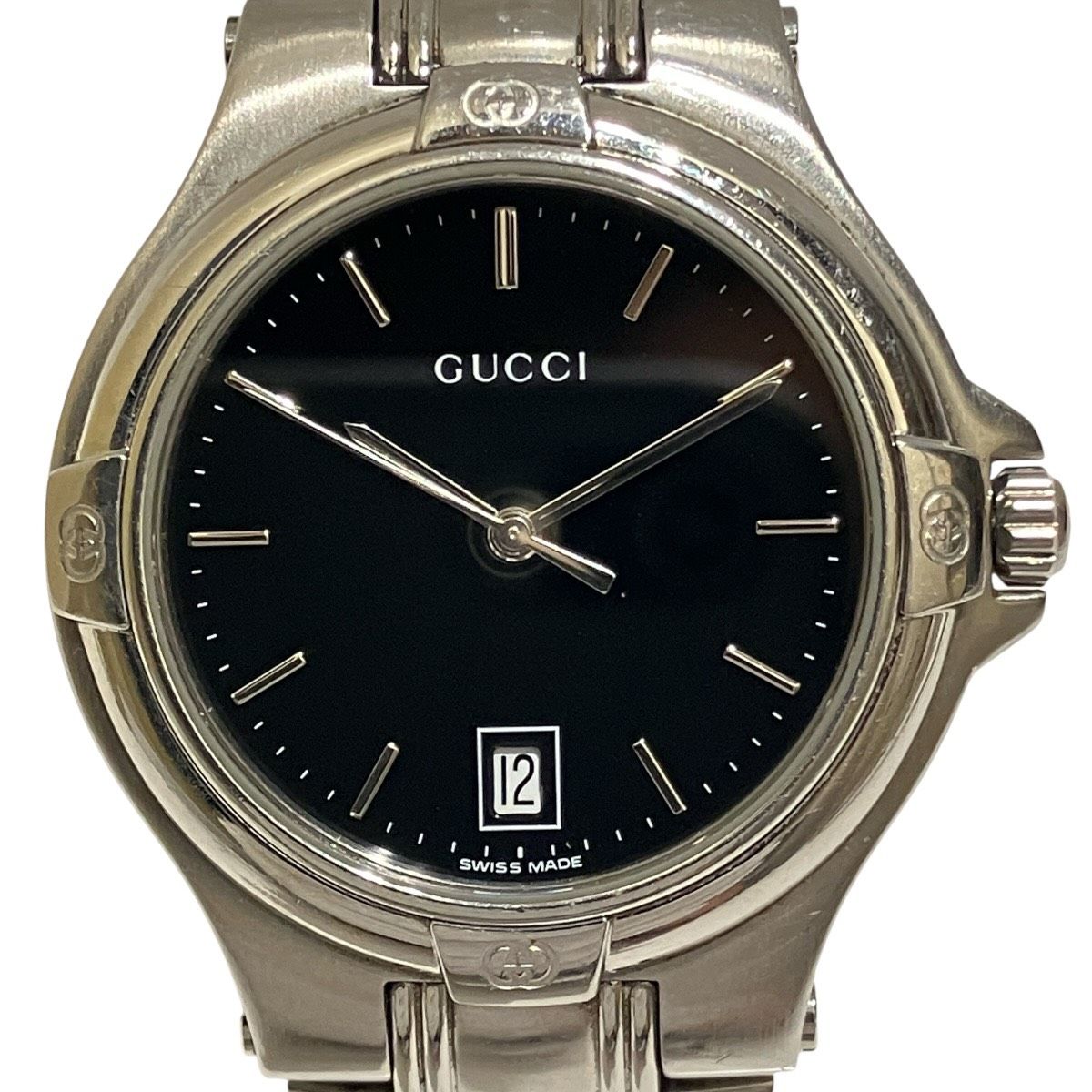 グッチ GUCCI 腕時計 総重量約105.4g SS SS クオーツ ブラック文字盤