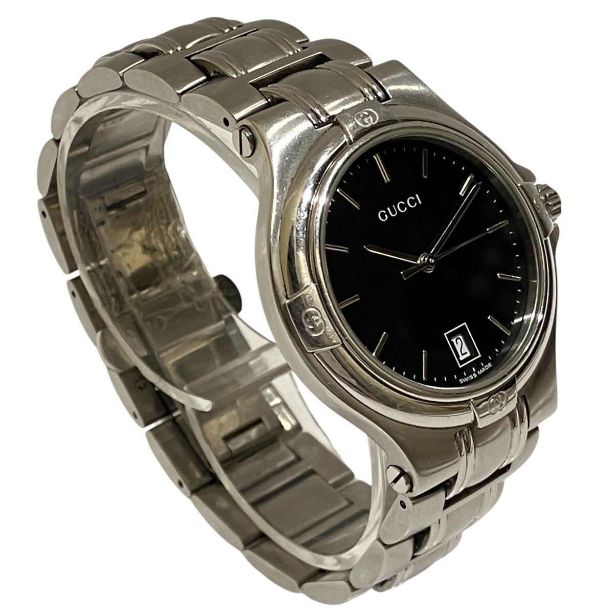 グッチ GUCCI 腕時計 総重量約105.4g SS SS クオーツ ブラック文字盤