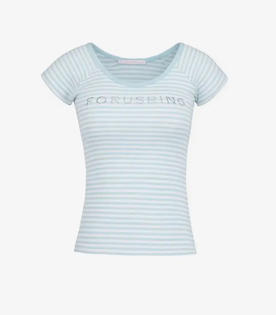 フォアリング・ビー・ジュエリー・ロゴ・Tシャツ・ストライプ・ミント
