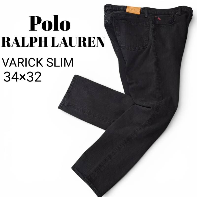 POLO RALPH LAUREN VARICK SLIM ポロラルフローレン ヴァリック スリムストレート ブラックデニム ジーンズ 34×32
