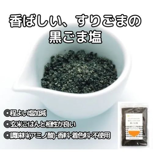 【10個】黒ごま塩：100g 香ばしい、すりごまの黒ごま塩