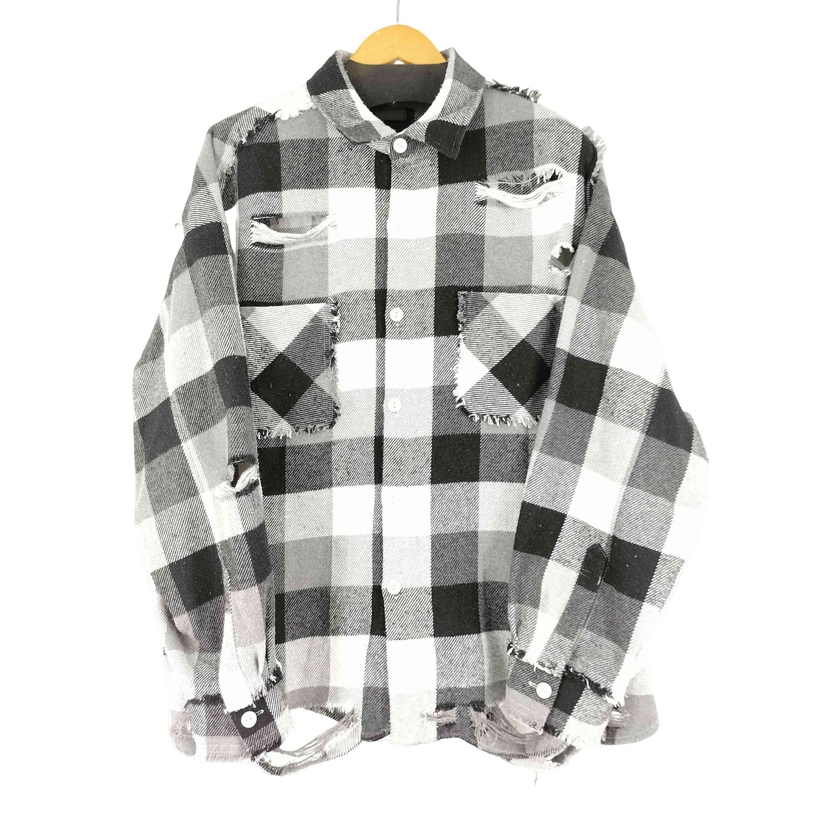 ダンケシェーン Danke Schon 25AW FLANNEL DAMAGE SHIRTS BLOCK メンズ import：L