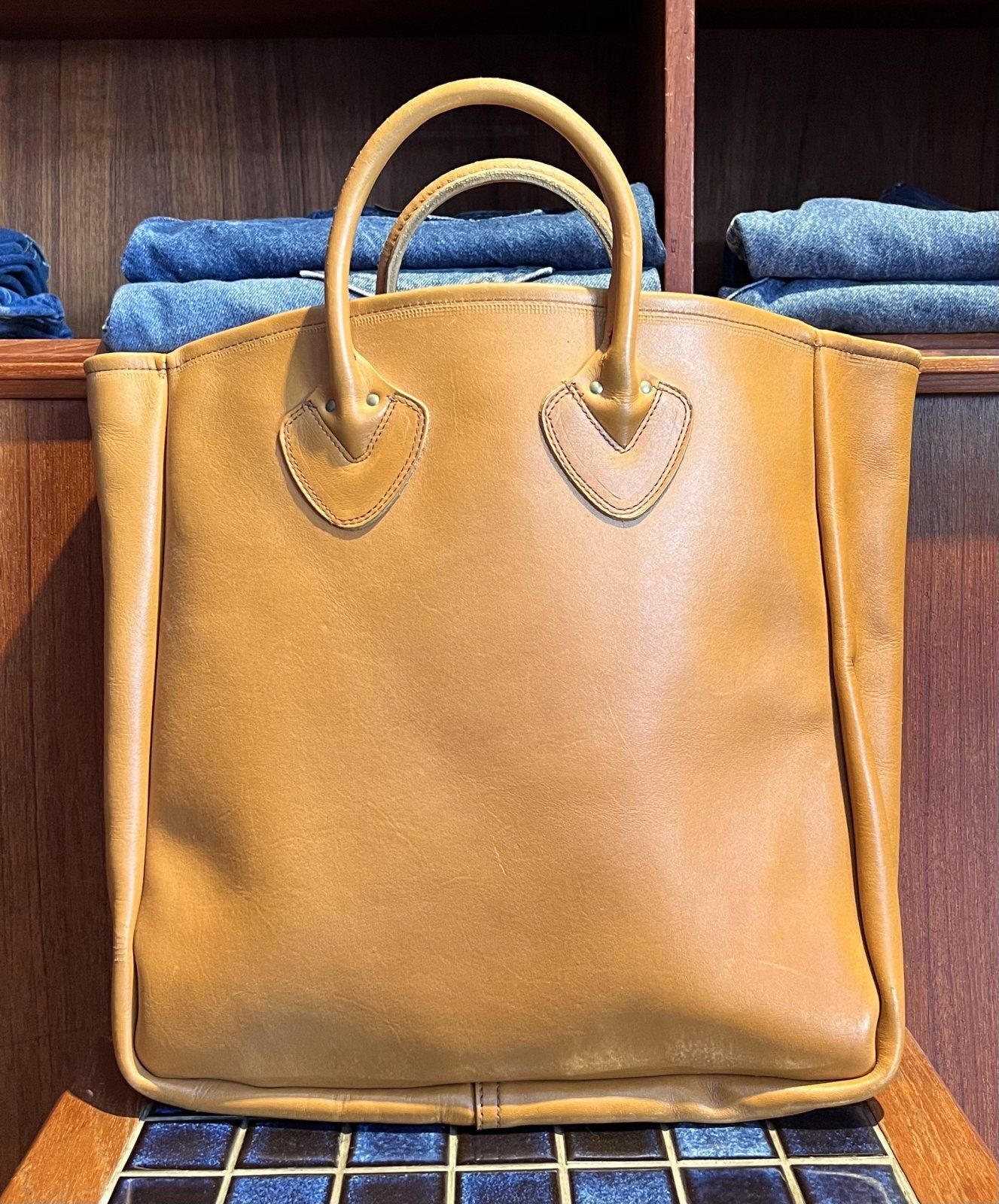 程度良好 60’s~【ビンテージ】筆記体タグ L.L.bean【L.L.ビーン】【オールレザー】【レザーハンドル】トートバッグ ビーントート EF2011-45