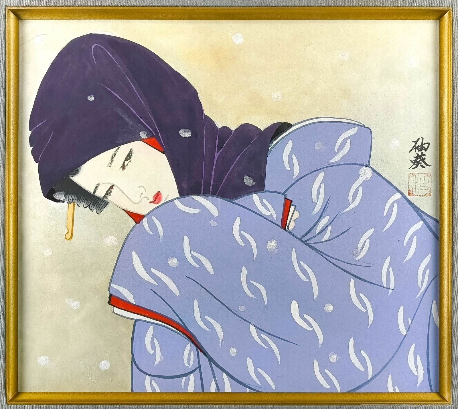 宮下柚葵 「吹雪」 日本画 絵画 - メルカリ