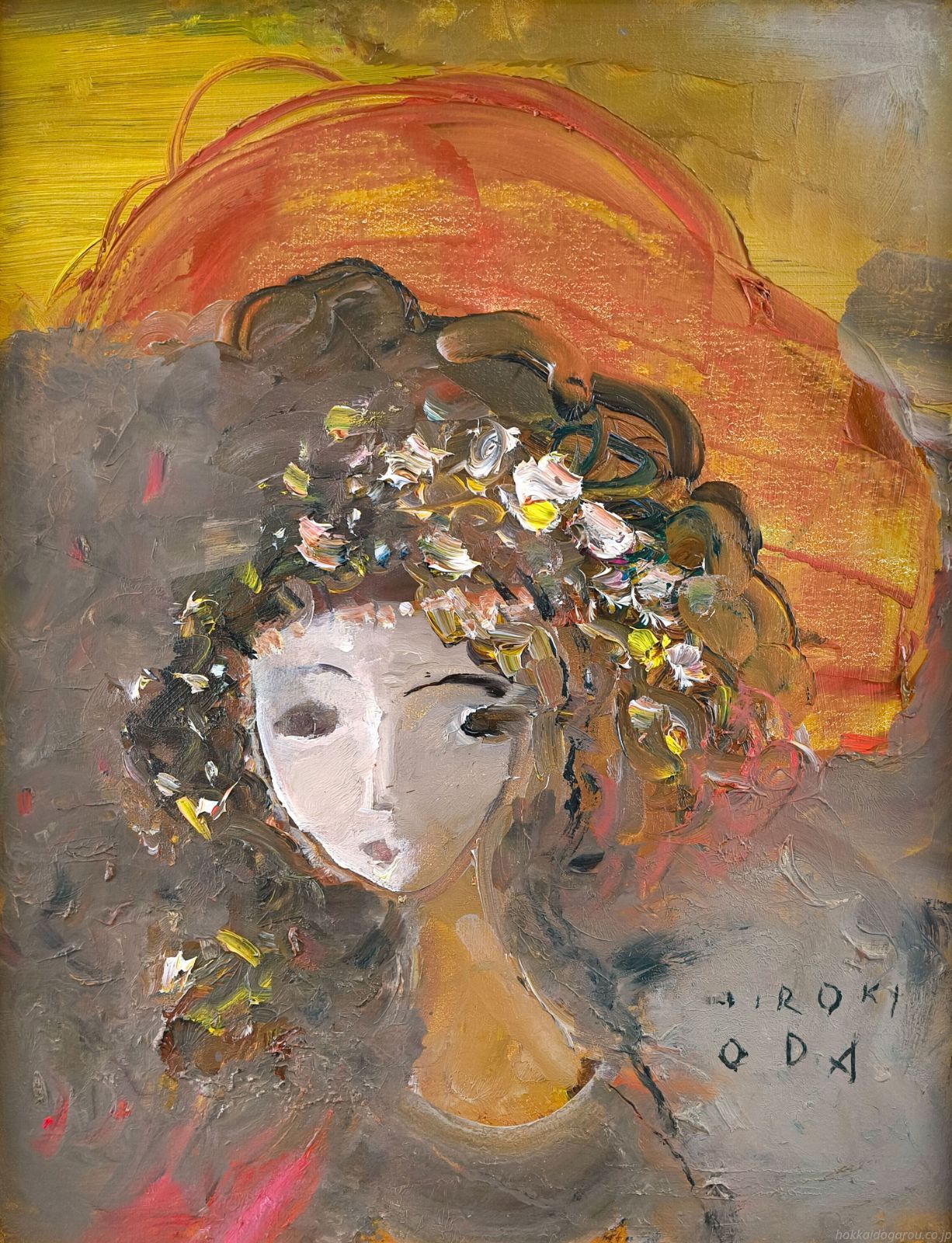 織田廣喜 「少女」 油絵・油彩画 絵画 - メルカリ