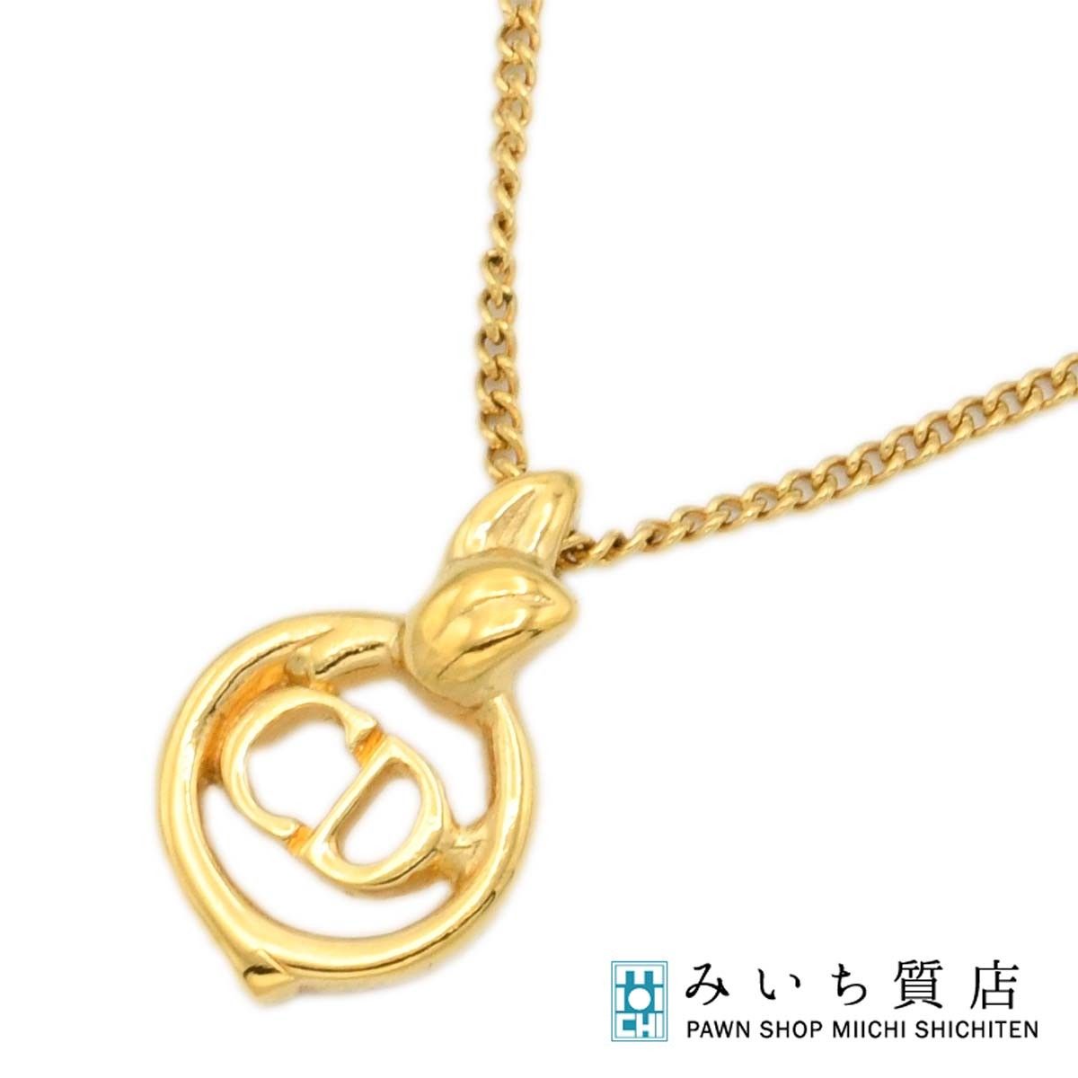 Christian Dior ディオール ネックレス CDロゴ ゴールドカラー 約4.4g