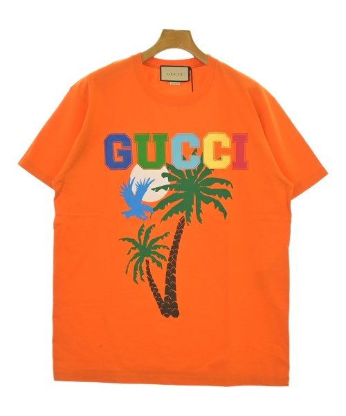 GUCCI ラグラン タイガープリントTシャツ オレンジ GUCCI Tシャツ・カットソー メンズ 【古着】【中古】【送料無料