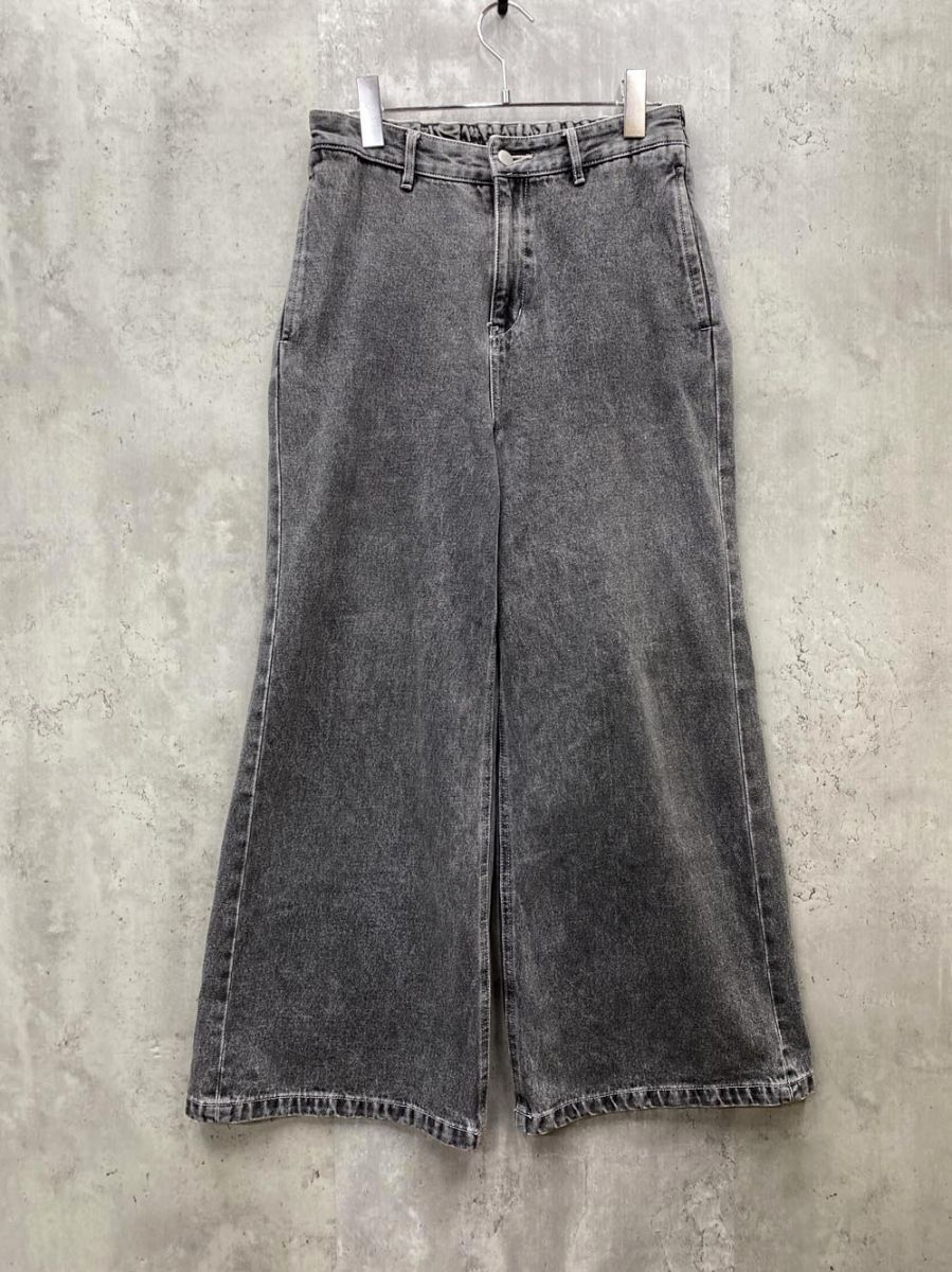 CLEL クレイル 綿100% ヴィンテージデザイン フレア デニムパンツ sizeS/ブラック ■■ レディース