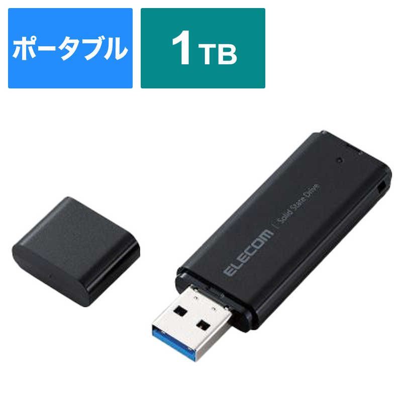 【未開封在庫品】エレコム　ELECOM 外付けSSD USB-A接続 PS5/PS4、録画対応 ブラック [1TB /ポータブル型] ESD-EYB1000GBK