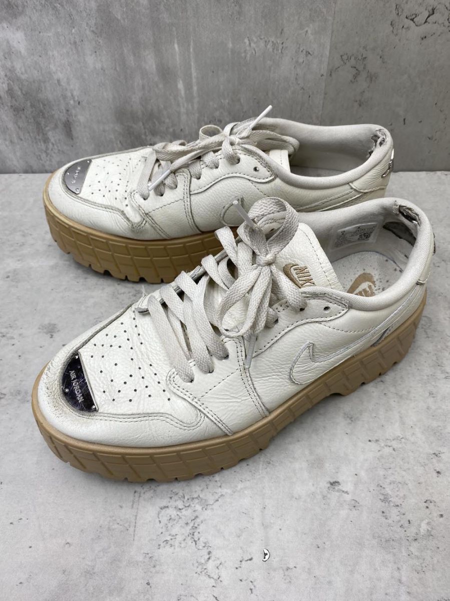 NIKE ナイキ ウィメンズ 厚底 Air Jordan 1 Brooklyn エアジョーダン1 ブルックリン ロー スニーカー size25.0cm/白 ■■ レディース