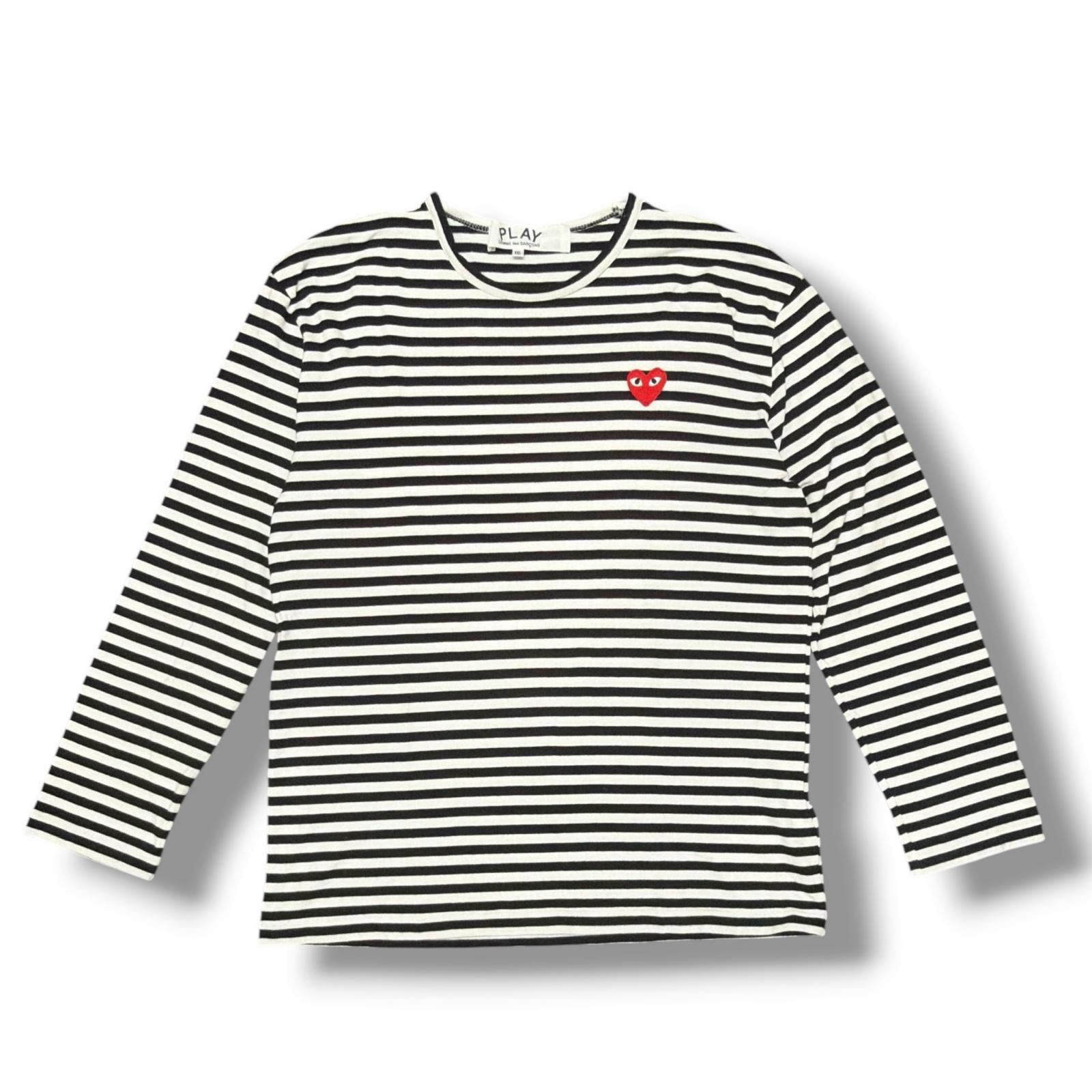 参考上代11330円 PLAY COMME des GARCONS Border Long Sleeve T-Shirt
