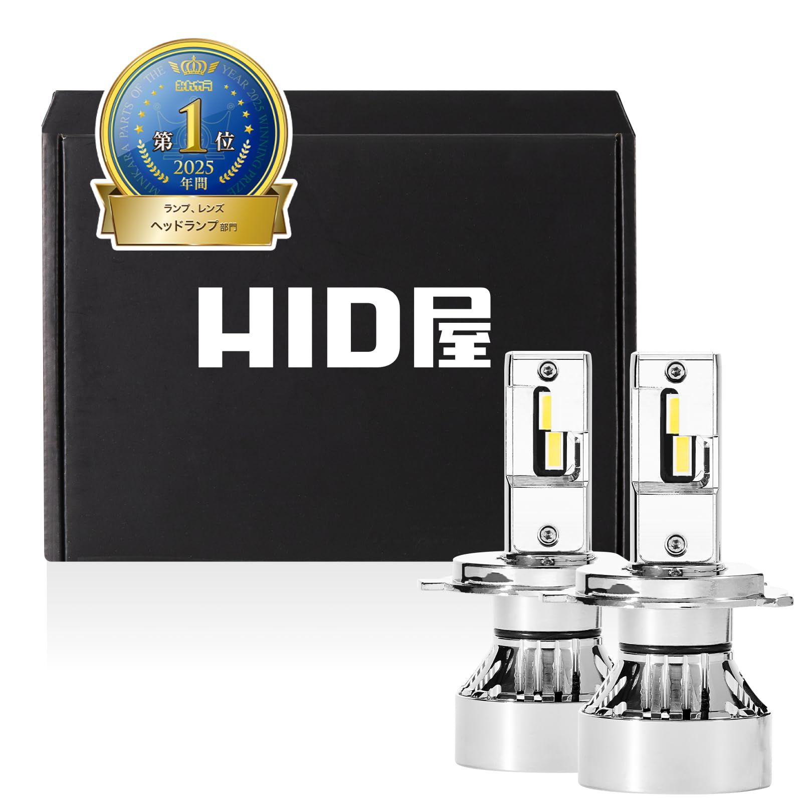 HID屋 H19 LED ヘッドライト フォグランプ 49600cd(カンデラ) 爆光 ホワイト 車検対応 12V 24V 2本1セット Mシリーズ プレミアム