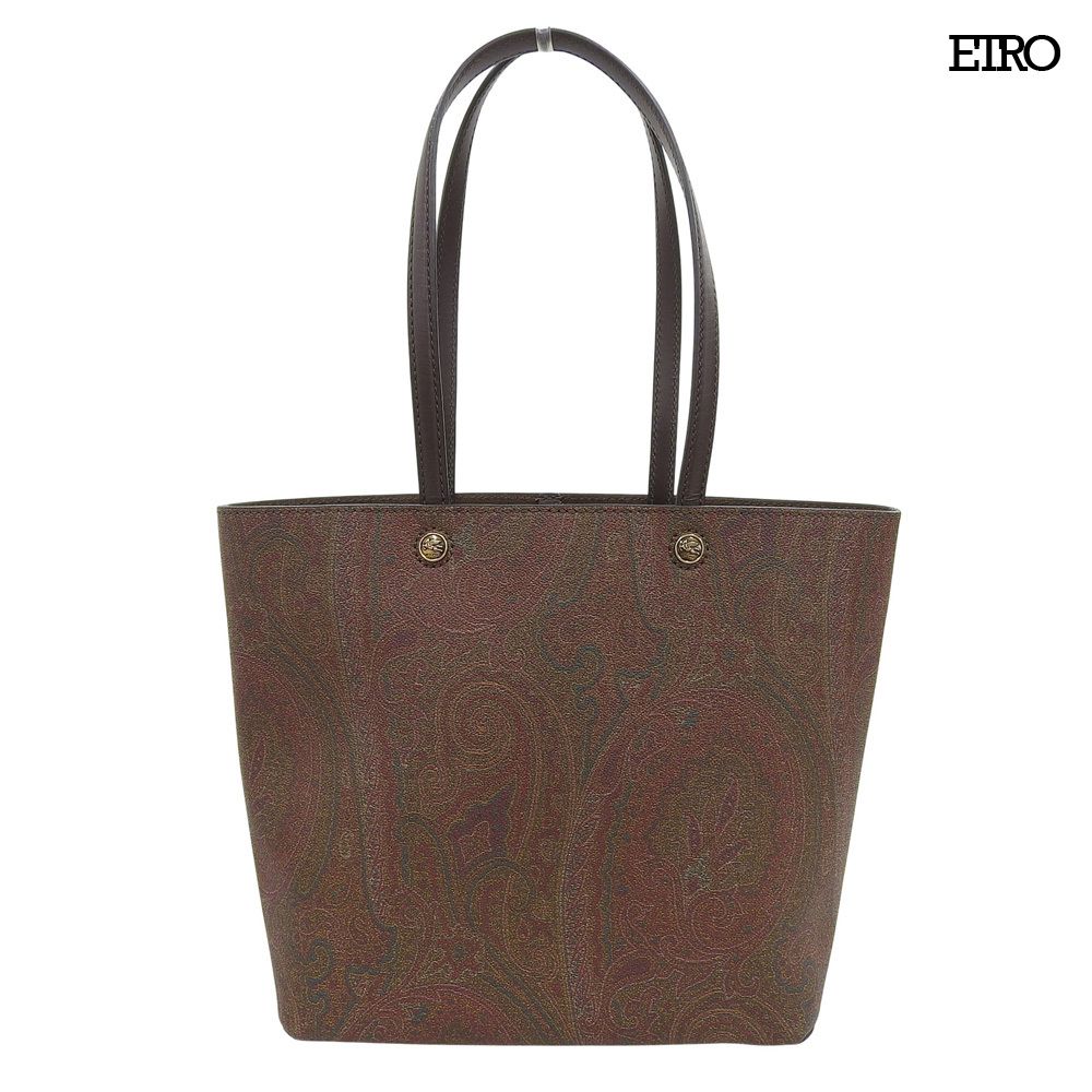 超美品 エトロ ETRO 現行 エッセンシャルトートバッグ ラージ ペイズリージャガード PVC ミニポーチ付き 定価187000円