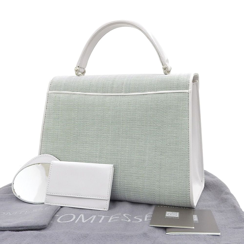 COMTESSE ホースヘア シルバーハンドバッグ 超美品 コンテス COMTESSE 皇室御用達 ホースヘア ハンド バッグ