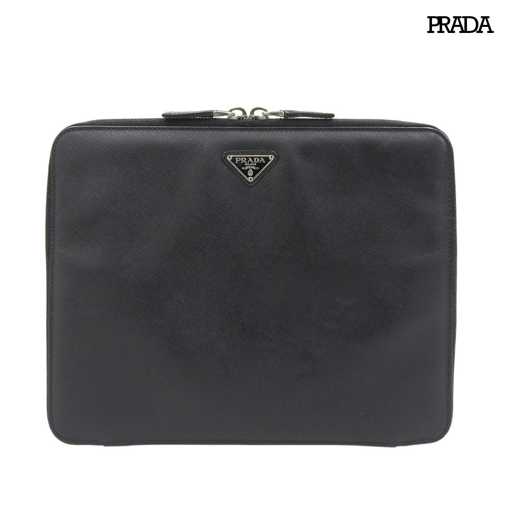 タブレット 良品 PRADA プラダ サフィアーノ レザー タブレットケース