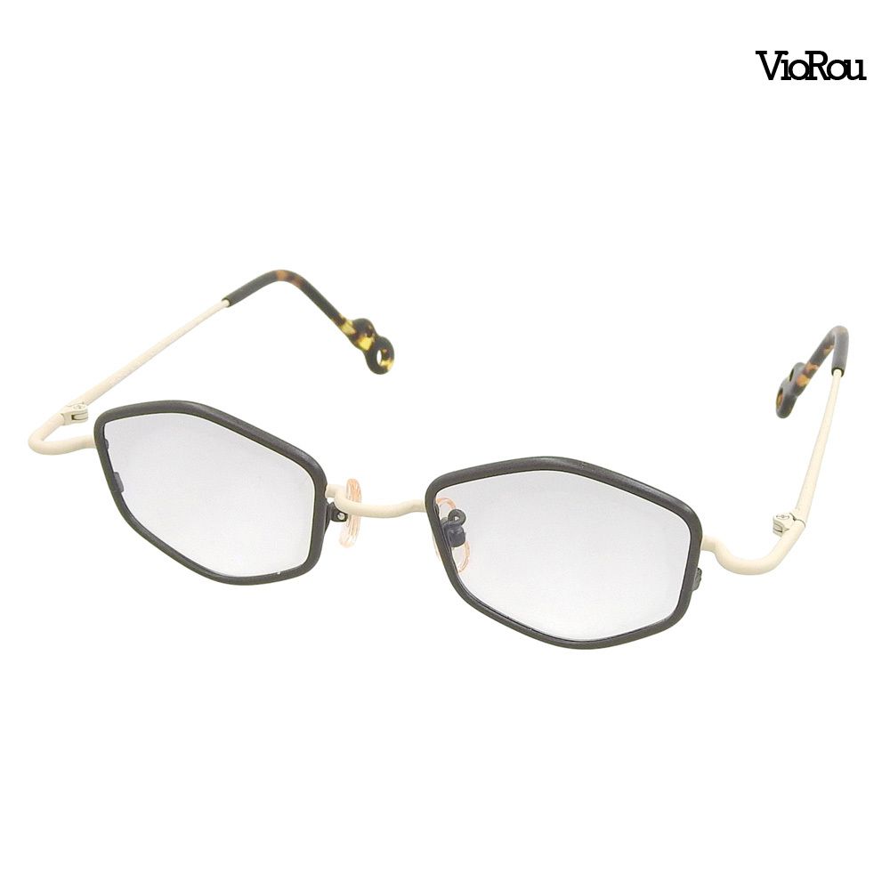 超美品 ヴィオルー VioRou Masako 412P/4685P ヘキサンゴンシェイプ メガネ 度あり ケース付き 定価38500円