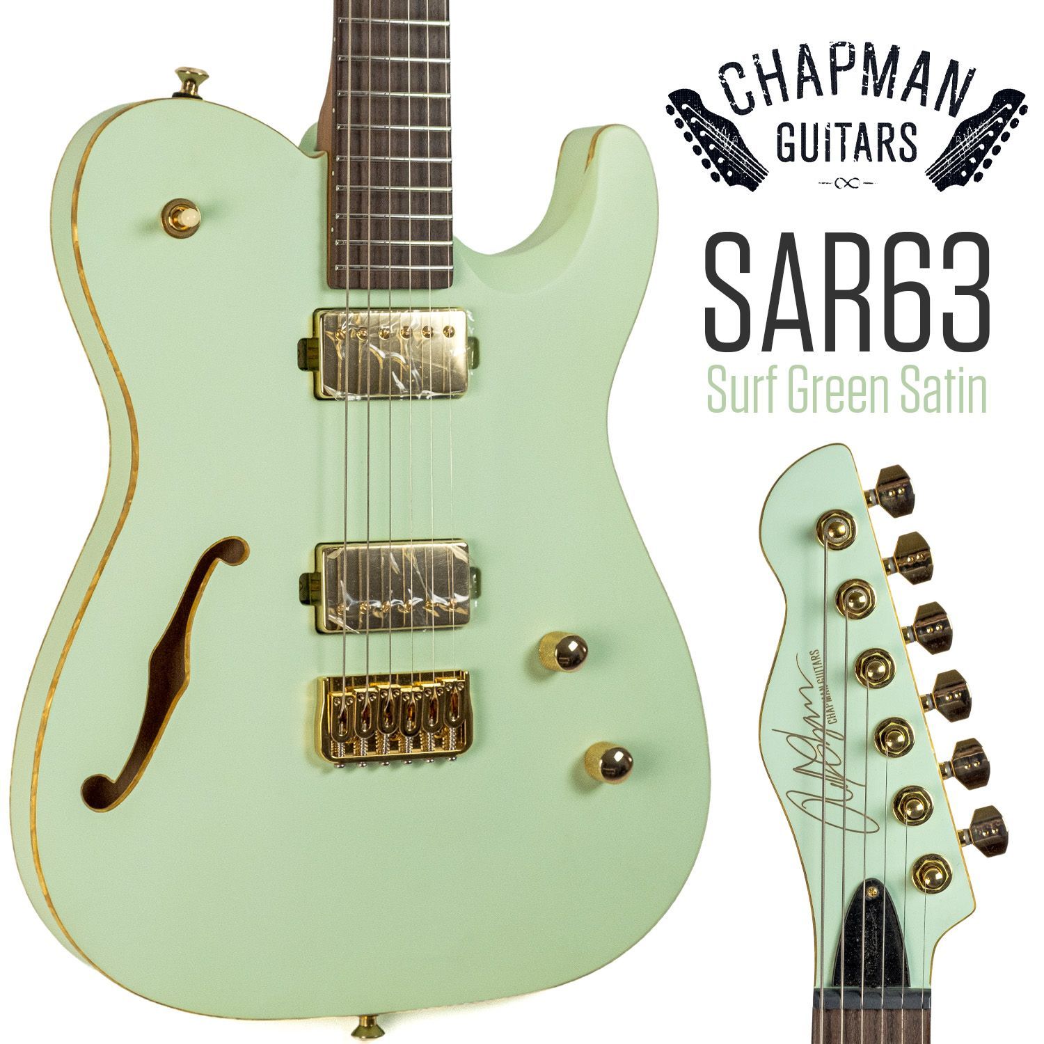 Chapman Guitars SAR63 Semi Hollow Surf Green Satin エレキギター