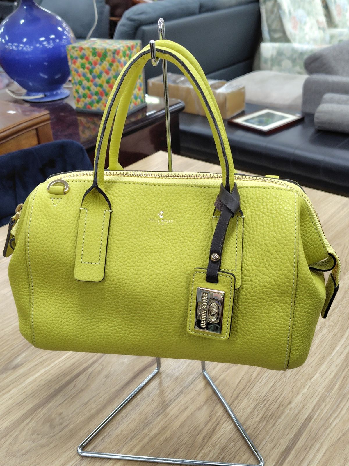 PELLE BORSA(ペレボルサ) レザー2WAYハンドバッグ Reinette(レネット) イエロー