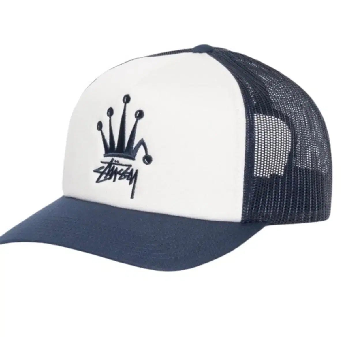 STUSSY クラウン ストック トラッカーキャップ ネイビー