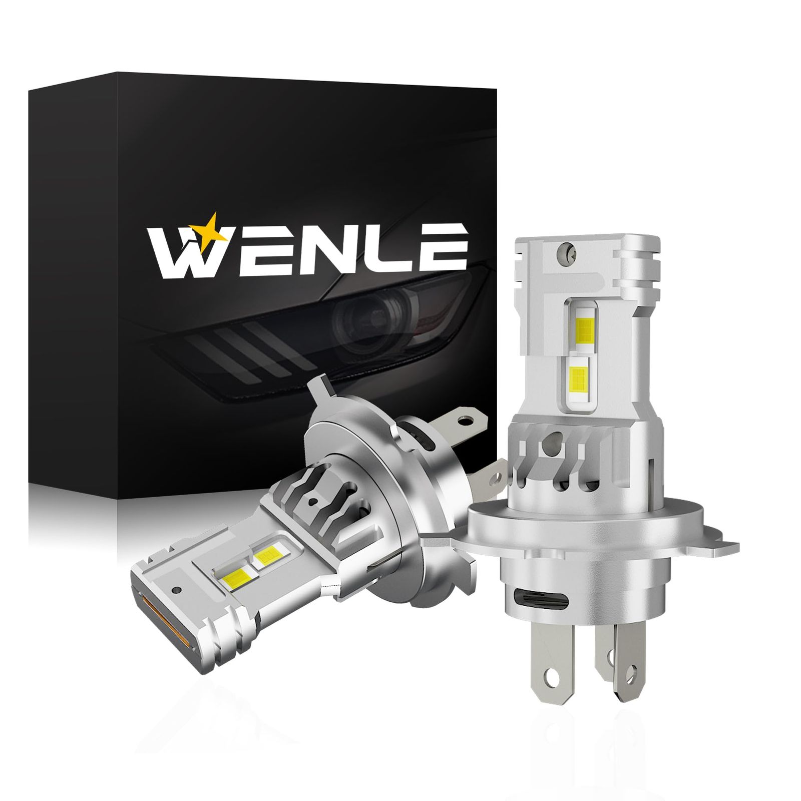 WENLE 360角度調整可能 H4/H19共用 led ヘッドライト バルブ Hi/Lo切替 