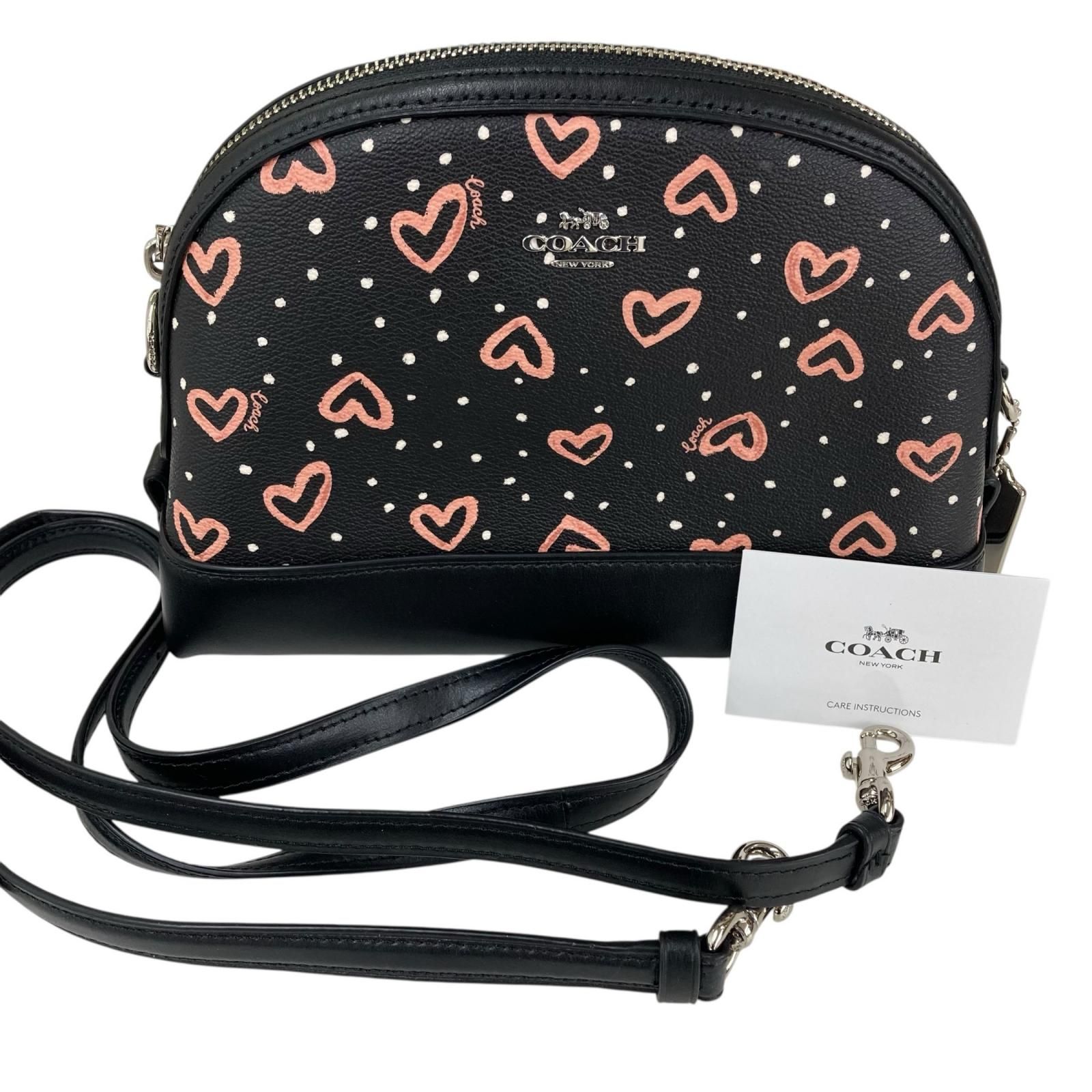 186005 COACH コーチ ショルダーバッグ　ハート柄 L1981-91152 ブラック レディース