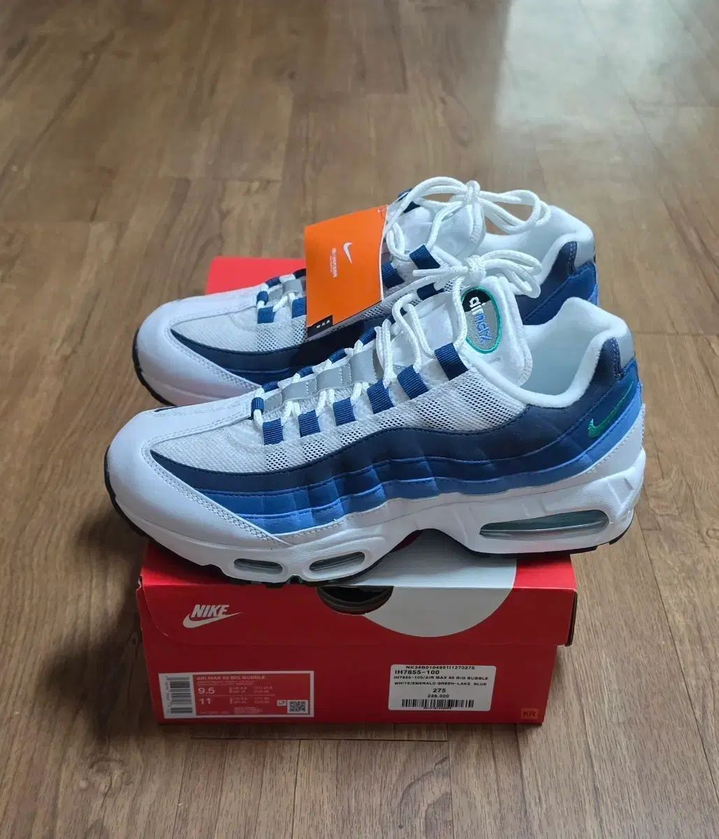 275 NIKE ナイキ エアマックス 95 BIG BUBBLE TEENFRESH 白 エメラルド グリーン