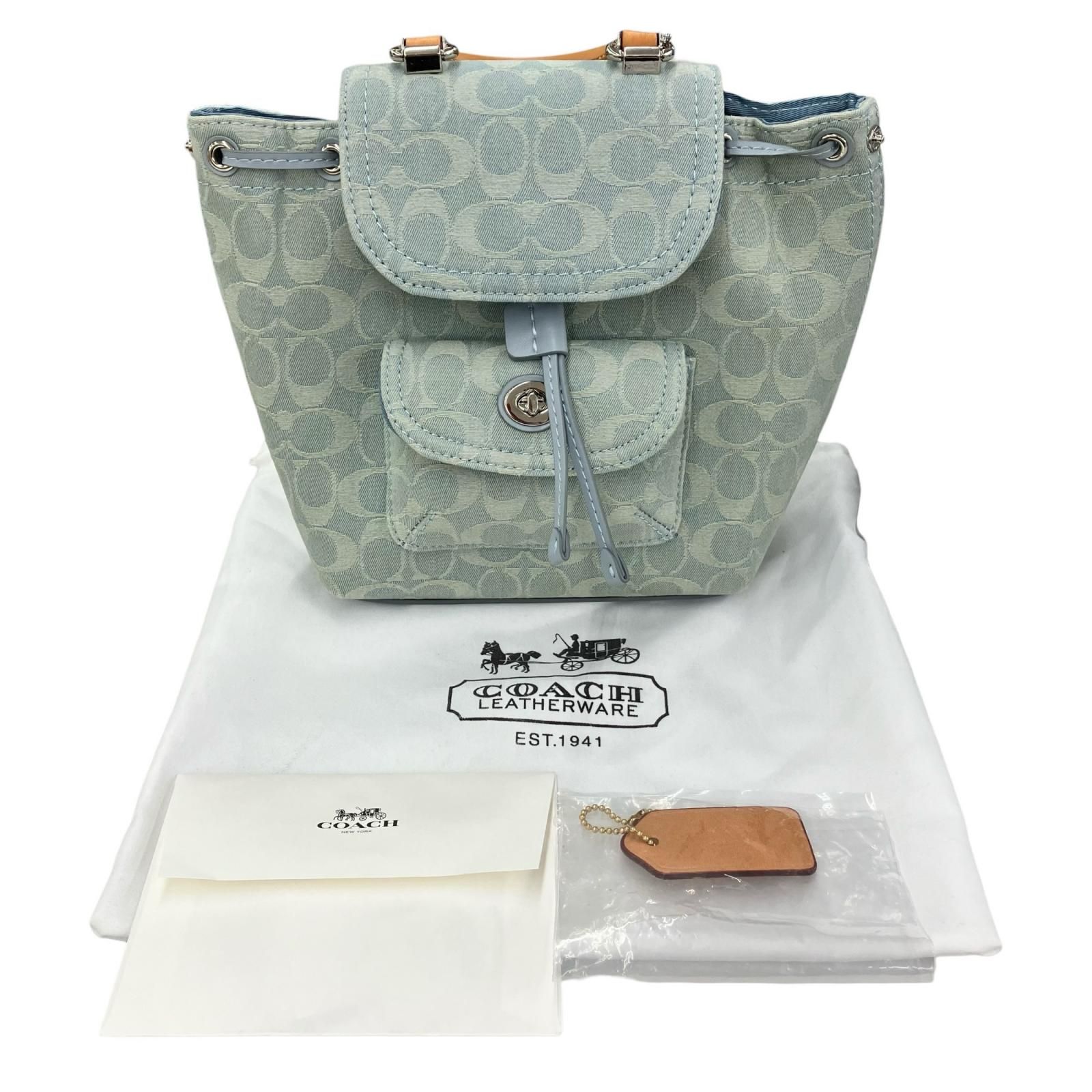 199990 現状品 COACH コーチ リュック ブルー デニム レディース 