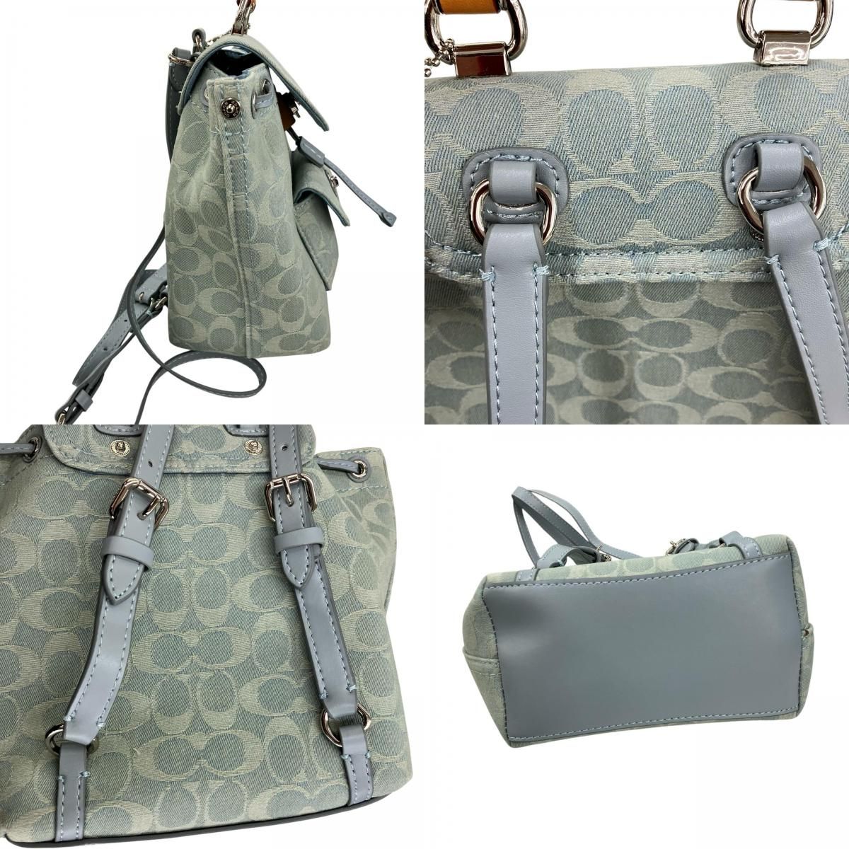 199990 現状品 COACH コーチ リュック ブルー デニム レディース 