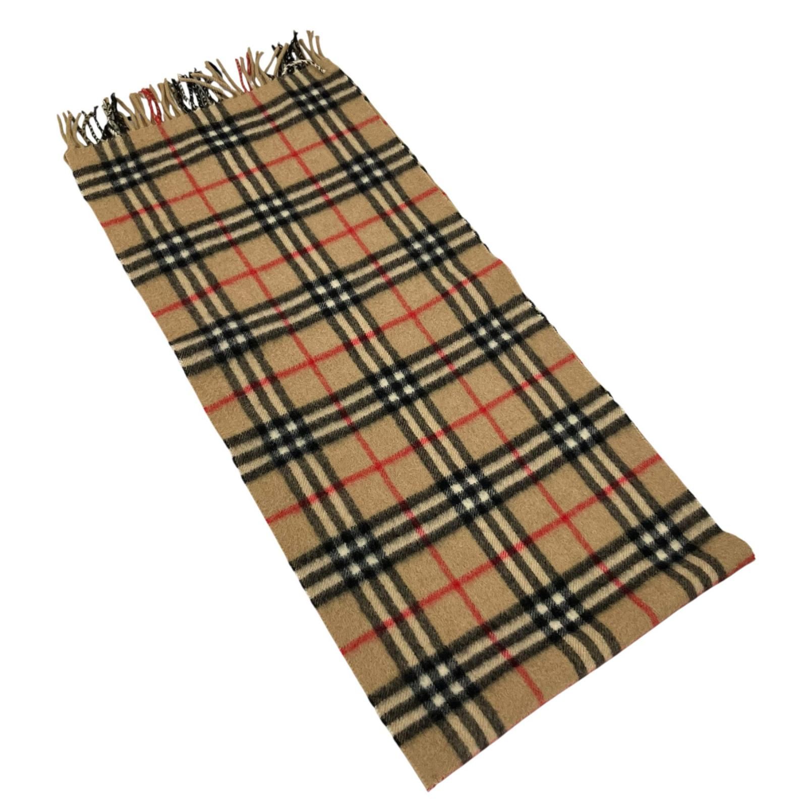 186005 BURBERRY バーバリー ノバチェック柄 フリンジ付き 英国製