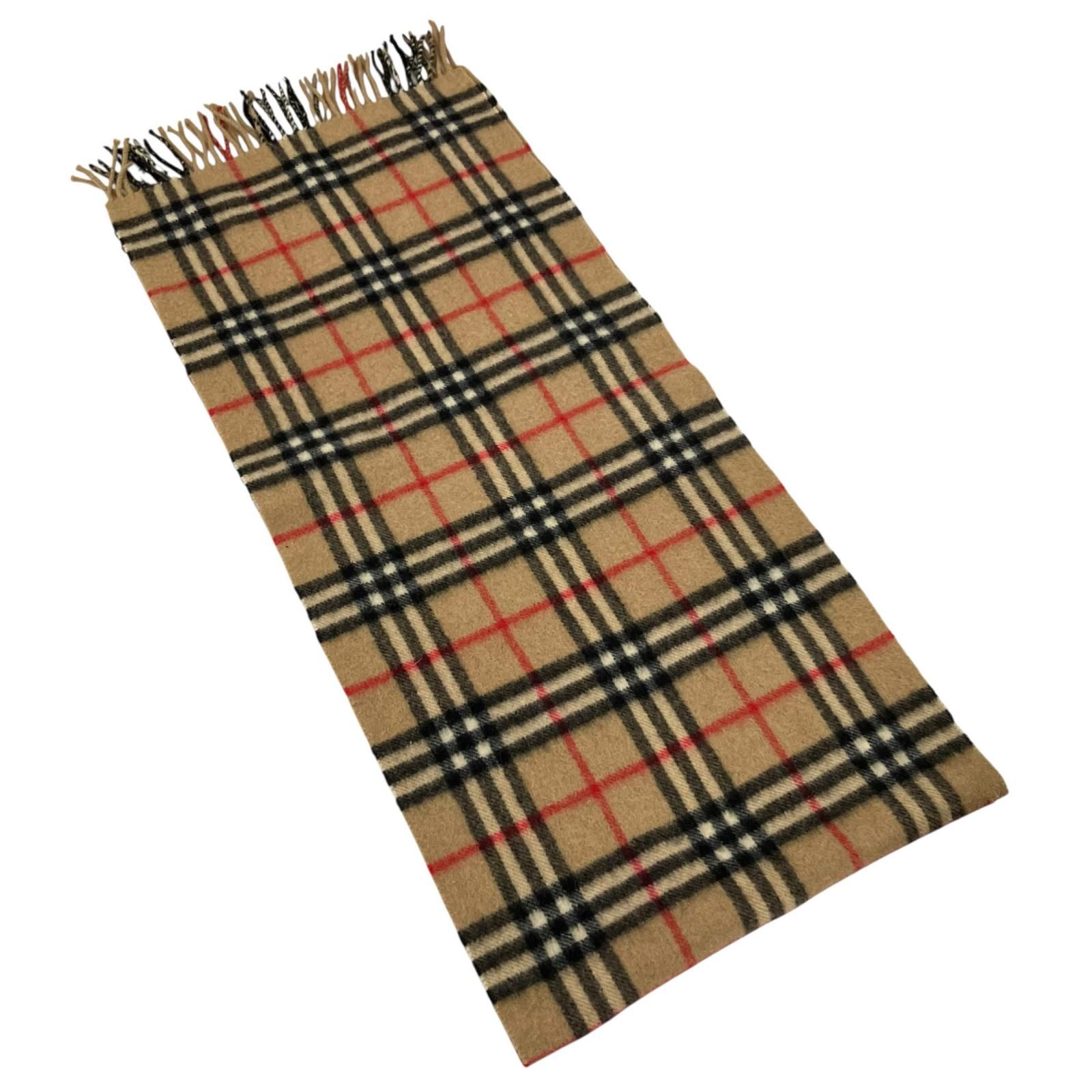 186005 BURBERRY バーバリー ノバチェック柄 フリンジ付き 英国製