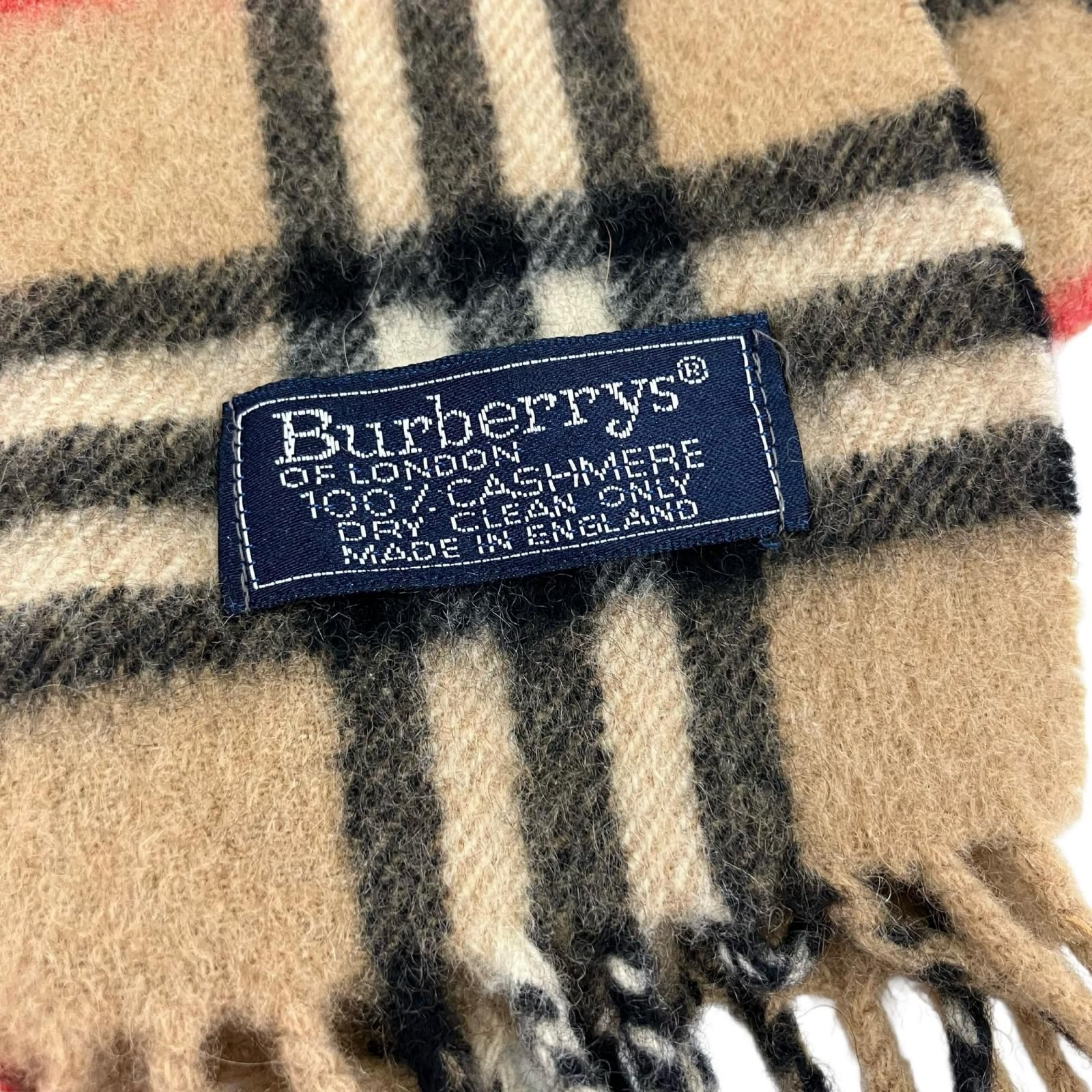 BURBERRY LONDON バーバリーノバチェック カシミヤ100%マフラー 186005 BURBERRY バーバリー ノバチェック柄 フリンジ付き 英国製