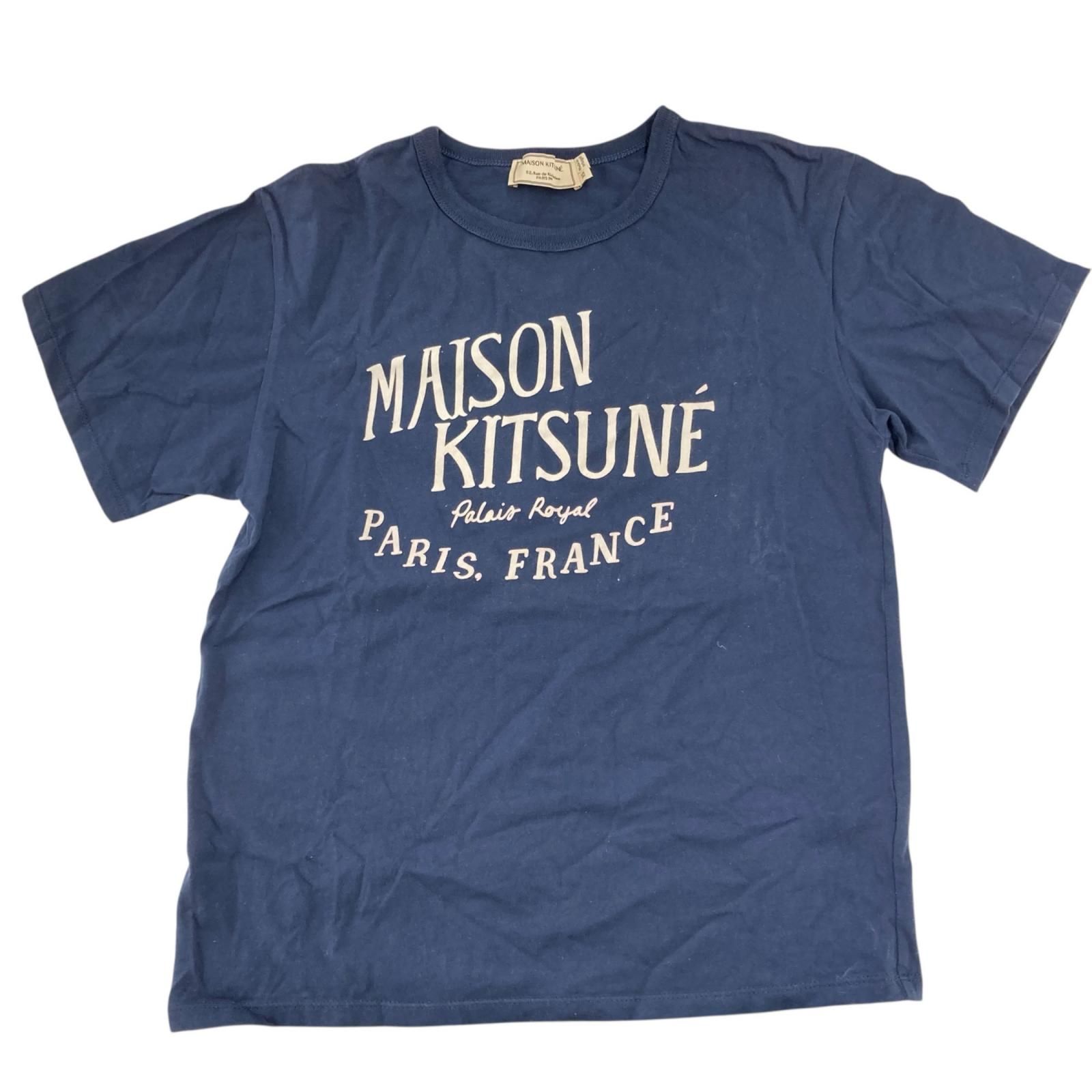 186004 現状品 MAISON KITSUNE メゾンキツネ 半袖Tシャツ　XSサイズ ネイビー コットン ユニセックス