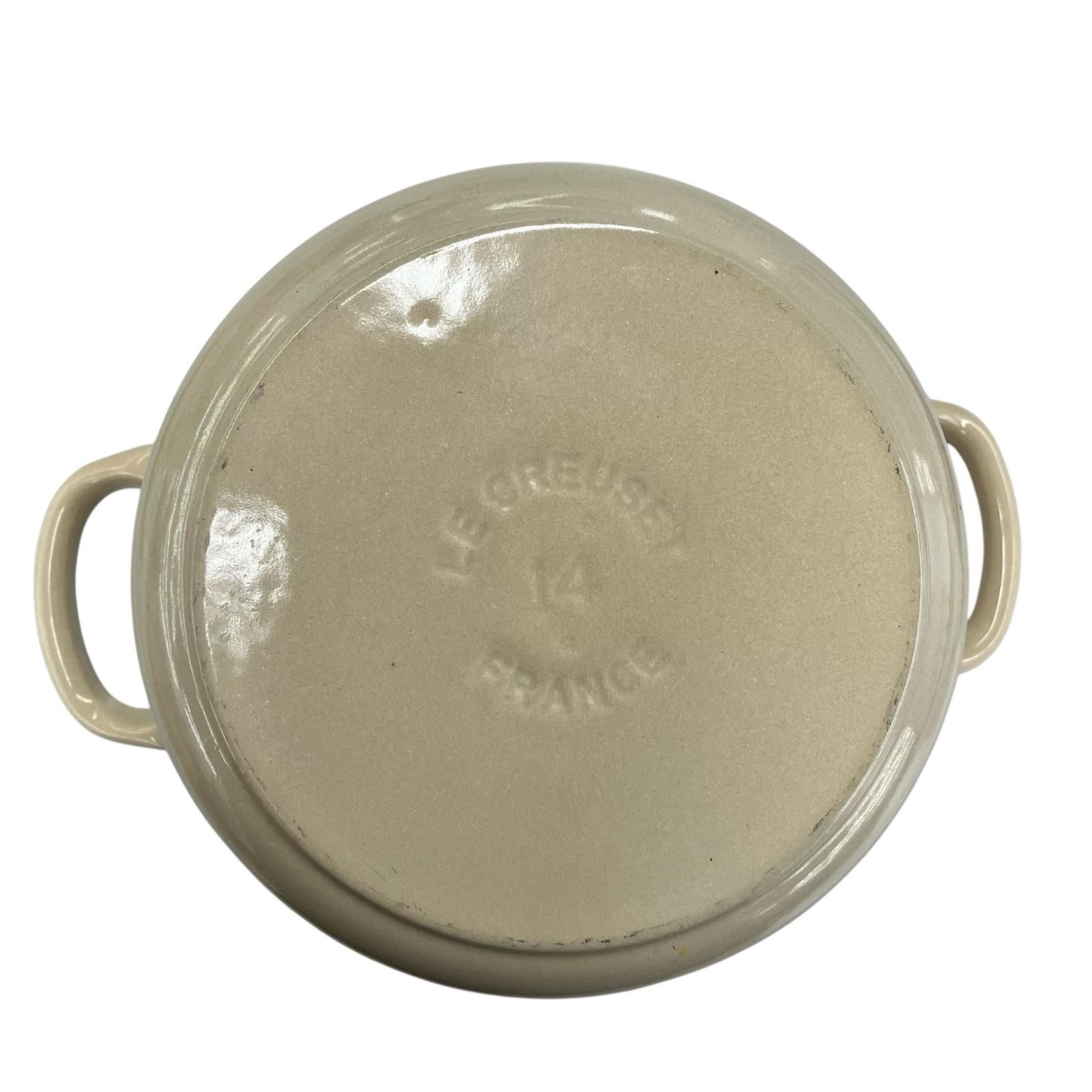 186005 現状品 LE CREUSET ル・クルーゼ 鍋 ココット・ロンド ベージュ