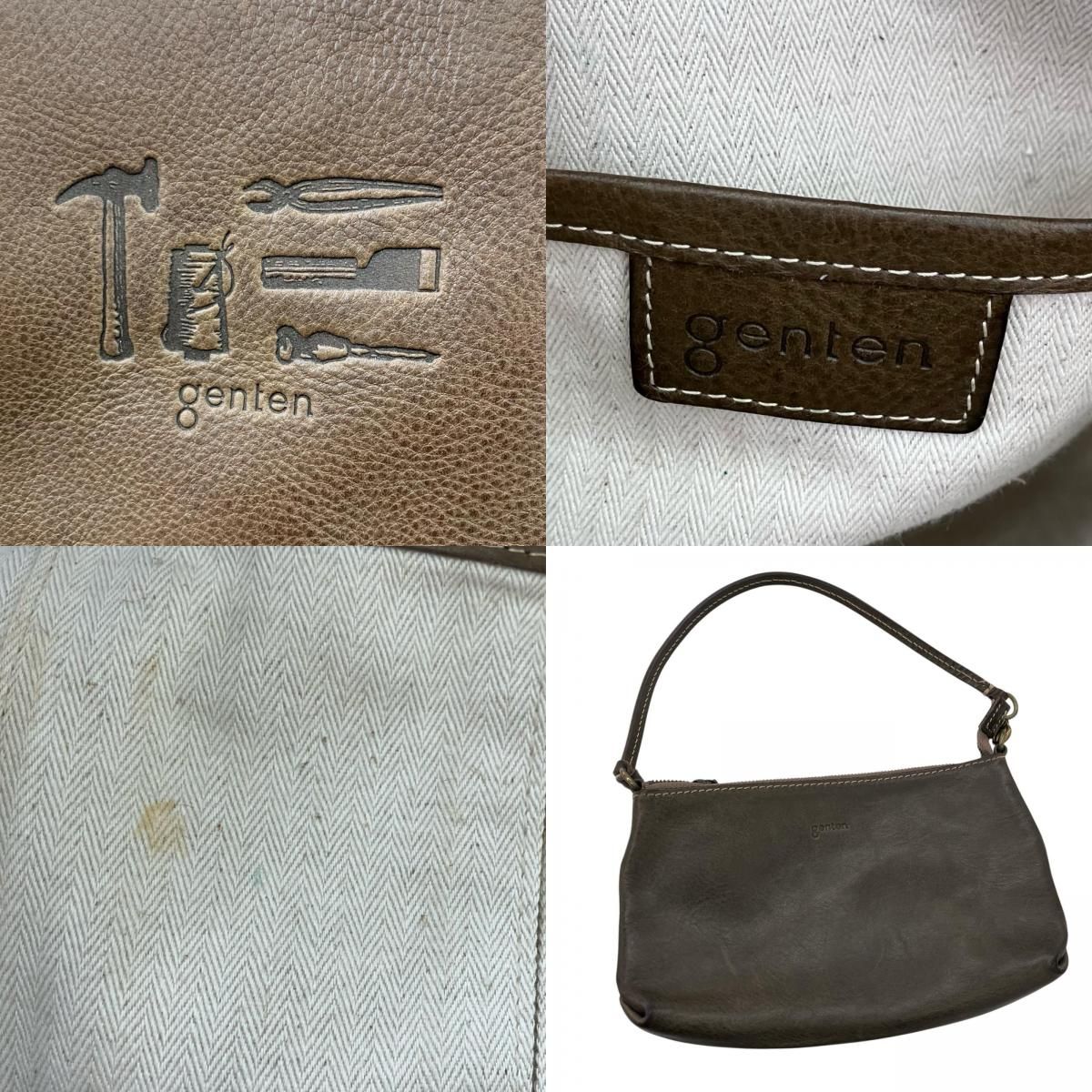 186000 genten ゲンテン トスカ レザー トートバッグ 工具ロゴ ポーチ 186000 genten ゲンテン トスカ レザー トートバッグ 工具ロゴ ポーチ